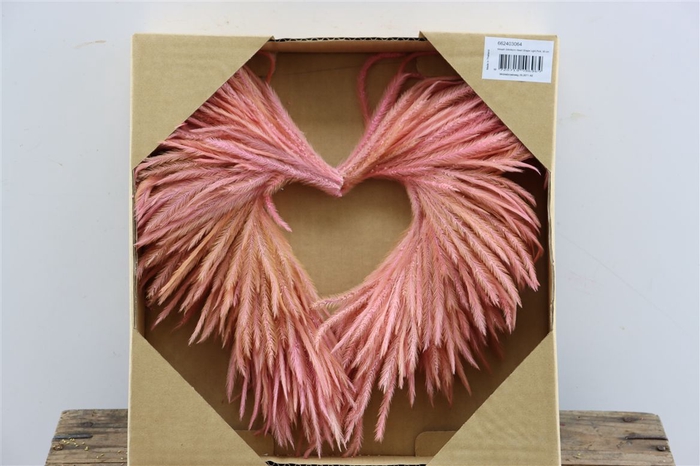 <h4>Wr Silkworm Heart Shape L Pink 30cm</h4>