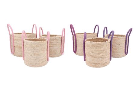 <h4>Venice Pink/lila Basket Handles Set 3 35x28/32x26/</h4>