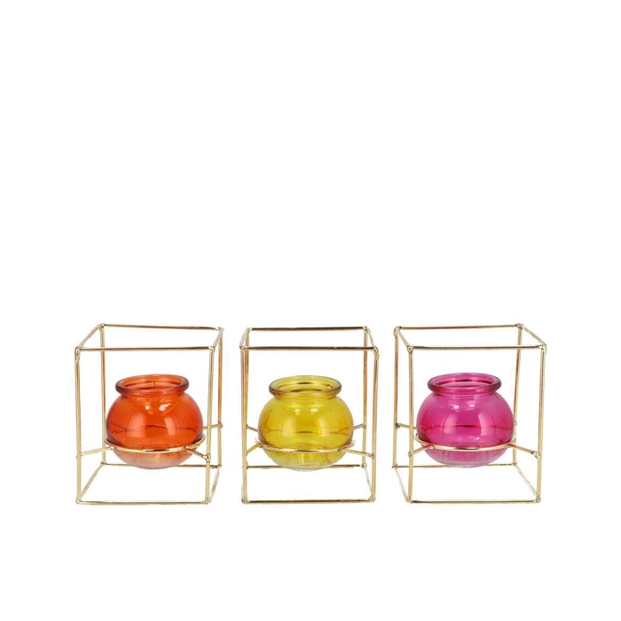 <h4>Polly Dutch Oran Mix Metal Rack Square Glass Ass 1</h4>
