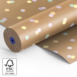 Papier: 60cm bruin kraft Confetti 500 m.