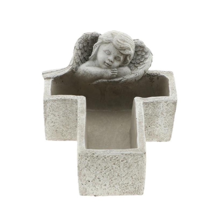 <h4>Allerheiligen Planter kruis+engel 25*17.5*12cm</h4>