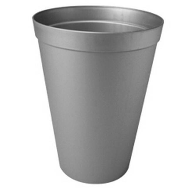 Plastic vaas basic hoog ø18x23cm zinkkleur 3,5ltr