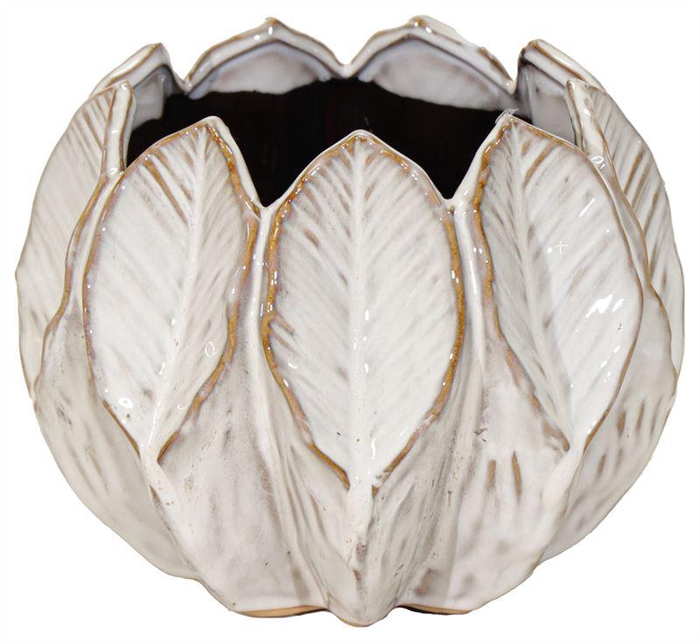 <h4>Ida Bowl Pot White D18H15</h4>