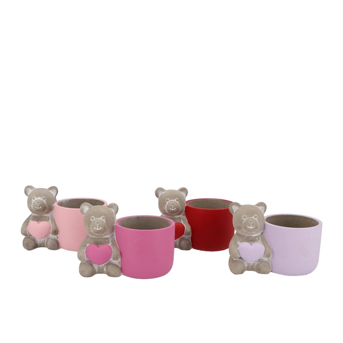 <h4>Bear Hearts Pink/red/lila Pot Ass 17x11x13</h4>