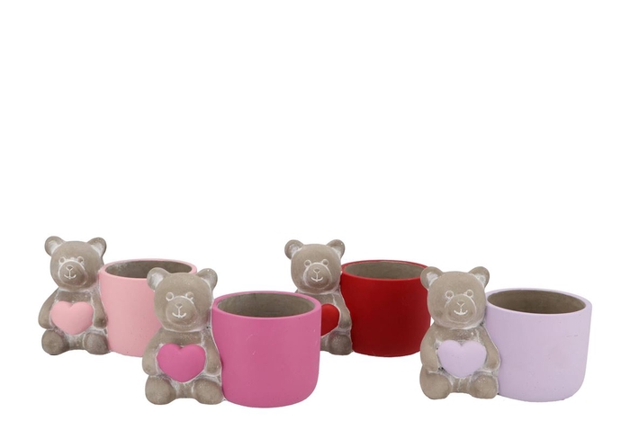 <h4>Bear Hearts Pink/red/lila Pot Ass 17x11x13 Nm</h4>