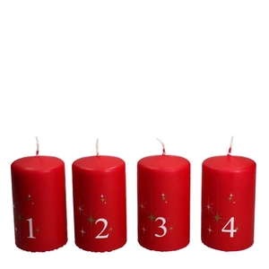 Candle Cylinder Safe Advent d06*10cm
