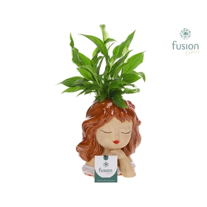 Keramiek meisjes pot met Spathiphyllum