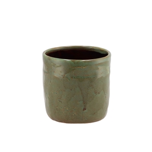 Iron Stone Green Glazed Pot 12x11cm