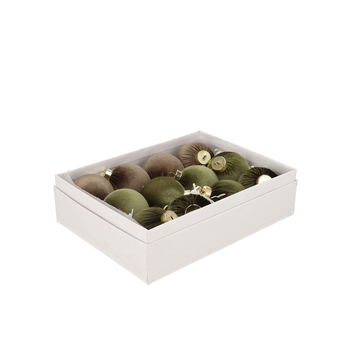 <h4>Joyful Green X-mas Ball Velvet Ass 8cm P/12</h4>