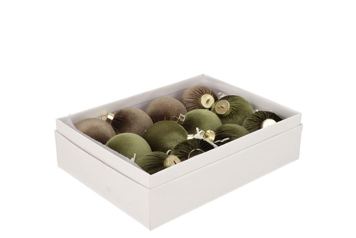 Joyful Green X-mas Ball Velvet Ass 8cm P/12