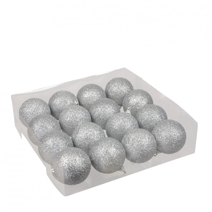 <h4>Kerstbal Bal kunststof spark.60mm x16</h4>