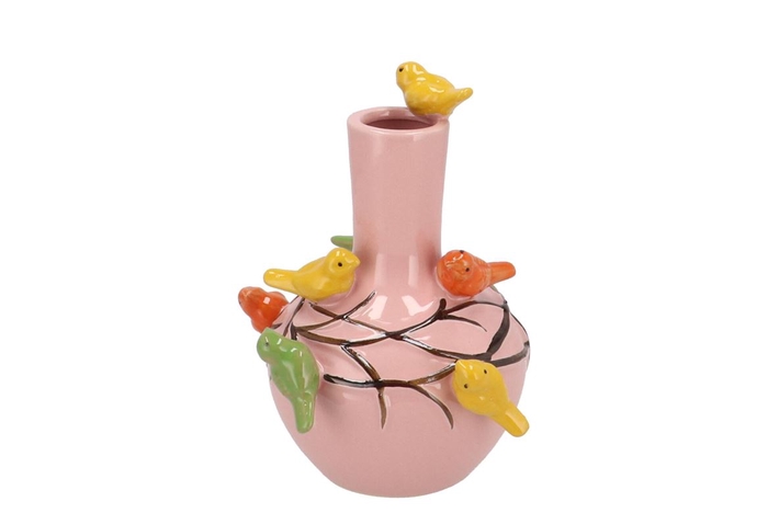 <h4>Bird Vase Light Pink Tube 20x25cm Nm</h4>