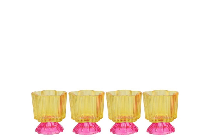 Naomi Dutch Yellow Tealight Holder Ass 8x10cm