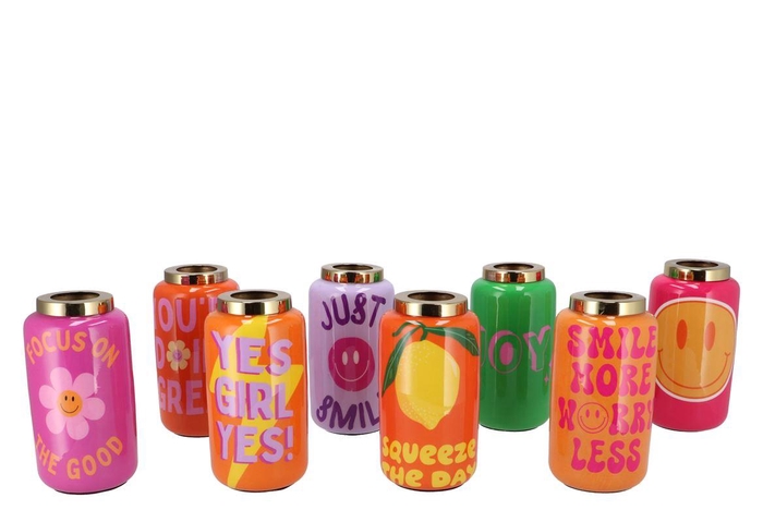 <h4>Judy Orange Mix Vase Positive Vibes Ass 9x9x16cm</h4>