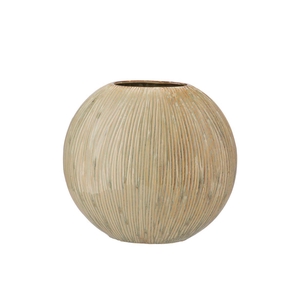 Sifan Green Vase Stripe Oval 32x13x31cm