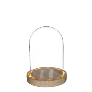 Glas Stolp LED d12*16.5cm incl.batt.