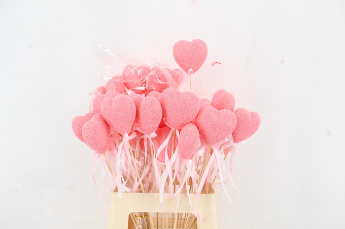 <h4>Stick Heart 7,5x7,5cm+Bow Pink</h4>
