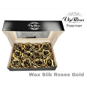 WAX SILK ROSES GOLD