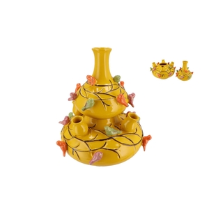 Bird Vase Yellow Bubbles 28x32cm Nm