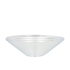 Glass Bowl Ribbed Conical 23x23x7cm