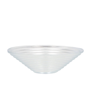 Glass Bowl Ribbed Conic 23x23x7cm