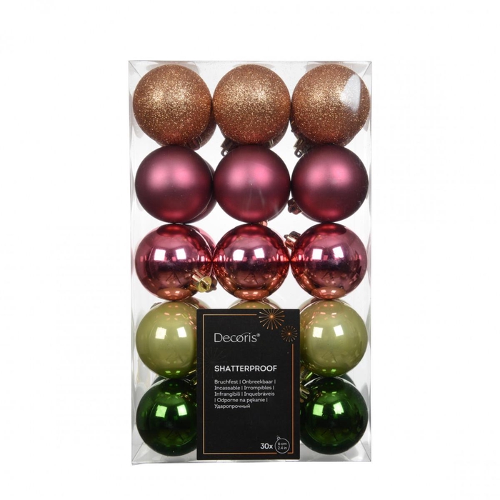 <h4>Kerstbal Bal kunststof 60mm x30 ass.</h4>