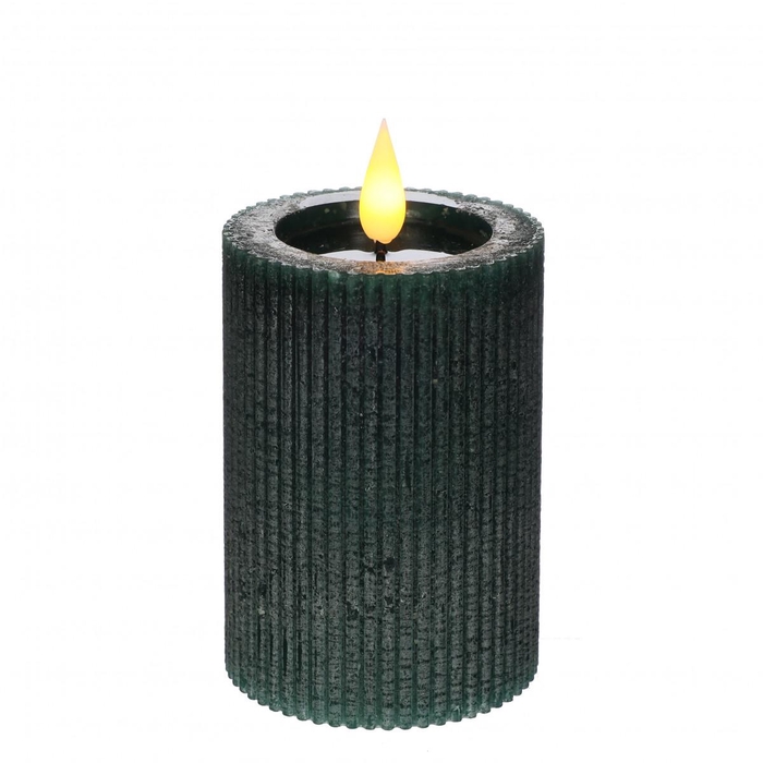 Candle LED cylind.rib d07*10cm ex.AAA