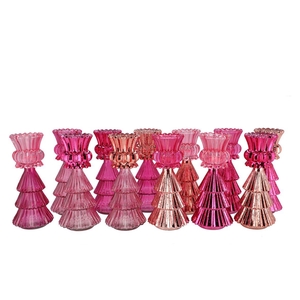Jazz Jolly Pink T-light X-mas Tree Ass 11x28cm