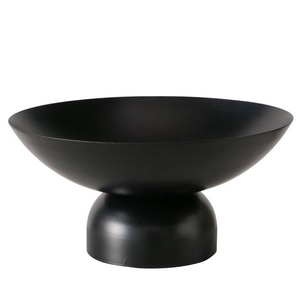 Schaal Pamela, met stand, zwrt, Rond, H 12,50 cm