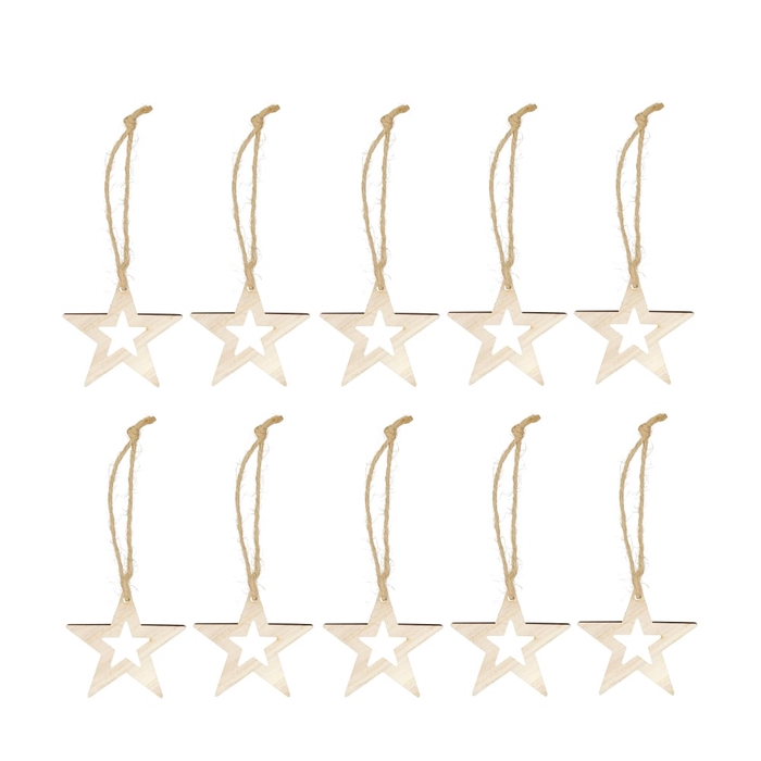 <h4>Christmas natural Hanging star wood d07cm</h4>