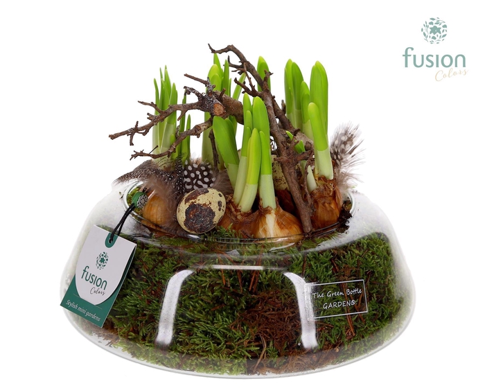 <h4>Green Bottle Christel Large met Pasen arrangement</h4>