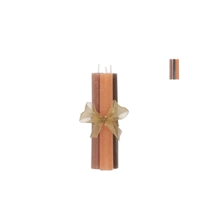 Frosty Woods Brown Mix Taper Candle 2x15cm