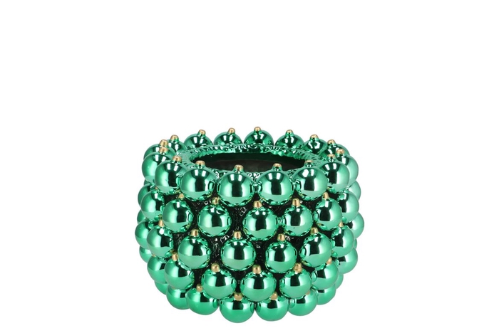 <h4>Christmasball Green Pot 17x17x12cm</h4>