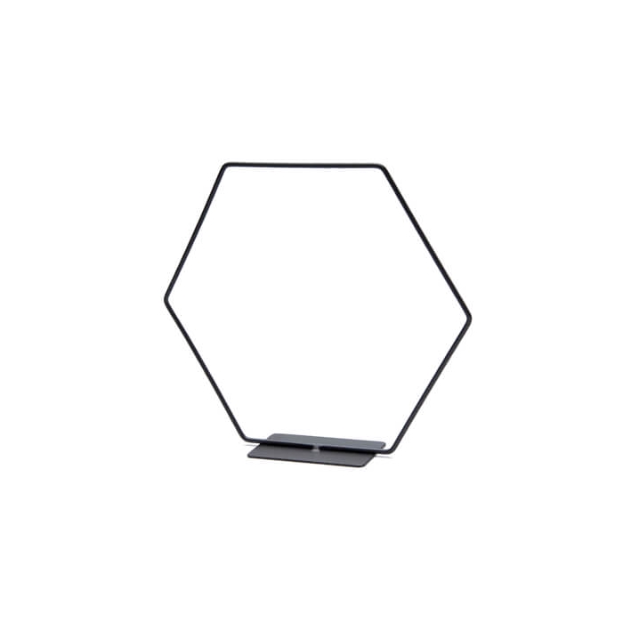 <h4>METAL HEXAGON ON BASE 25CM BLACK</h4>