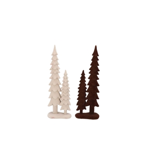 X-mas Flock Brown Sand Pine Tree Ass 9x6x25cm