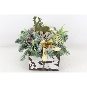 arr5 Kerst PL - Hout lade 4kant Goud