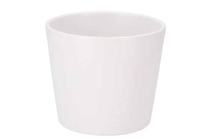 <h4>Ceramic White Matt Pot 15cm</h4>