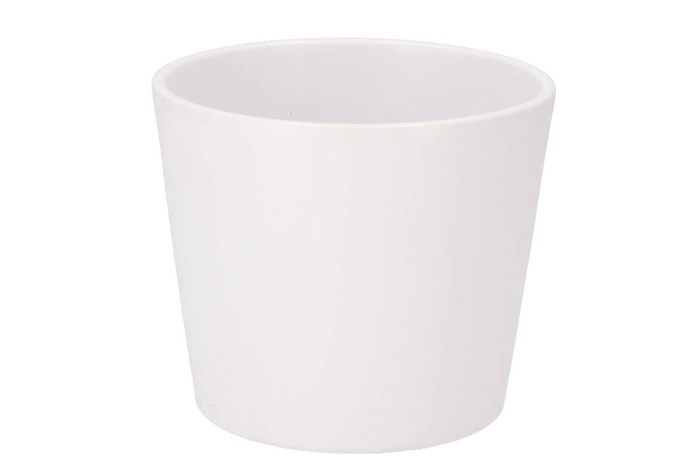 <h4>Ceramic White Matt Pot 15cm</h4>