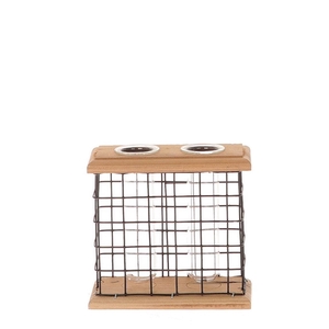 Glas Lodge+2buis 12.5*6*12cm