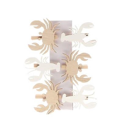 <h4>Maritiem Deco knijper Crab/kreeft 5cm x6</h4>