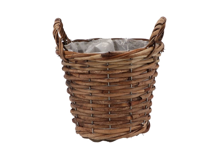 <h4>Rattan Basket Pot Round +ears 19x16cm Nm</h4>