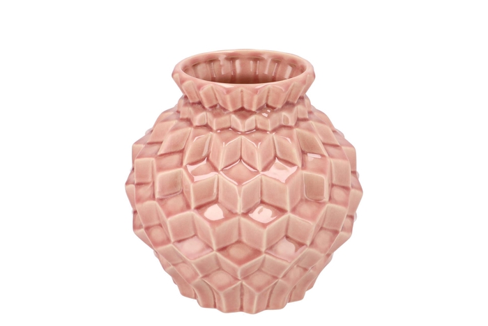 Gia Pink Structure Vase 19x19x19cm
