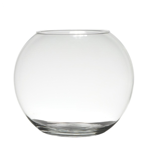 Glas Vaas Bol d29/18*23cm
