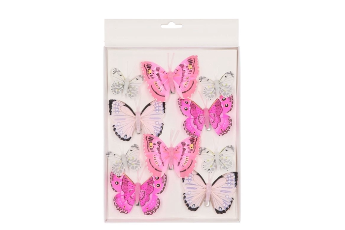 <h4>Stick-ins Butterfly On Clip Pink Mix 5x8cm Set Of 10</h4>