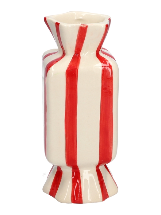 <h4>DF03-666582300 - Vase Candy 10x10x25 red/white</h4>