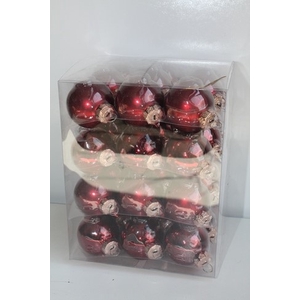 KERSTBAL GLASS 40MM 36PCS DARK RED COMBI