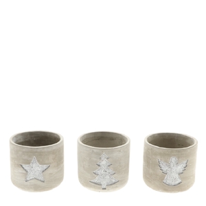 Kerst Xmas pot d13*12cm ass.