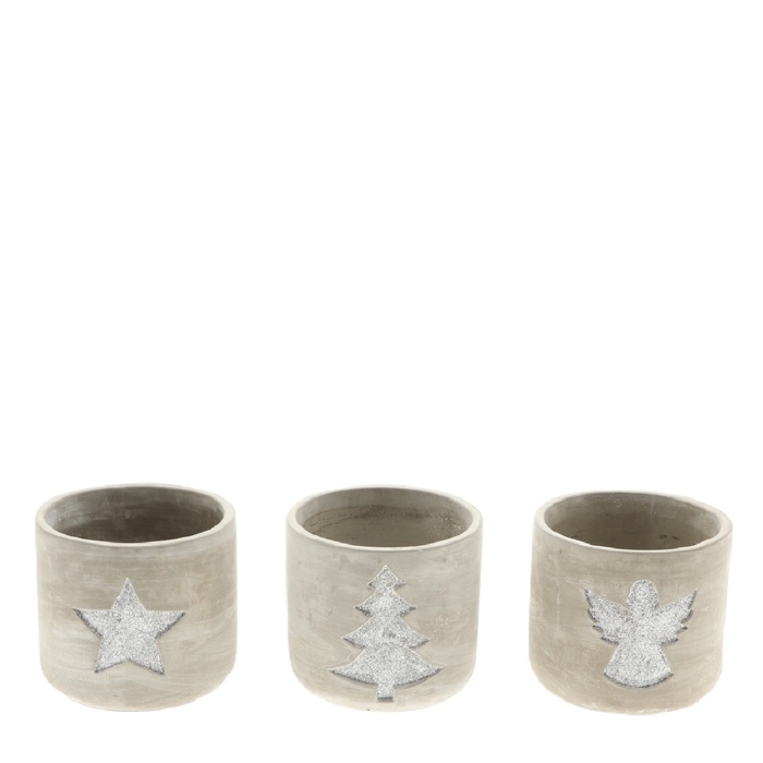 Xmas pot d13*12cm ass.