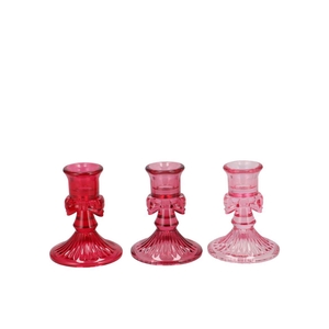 Bowy Jolly Pink Mix Candle H Bow Stand Ass 11x18cm