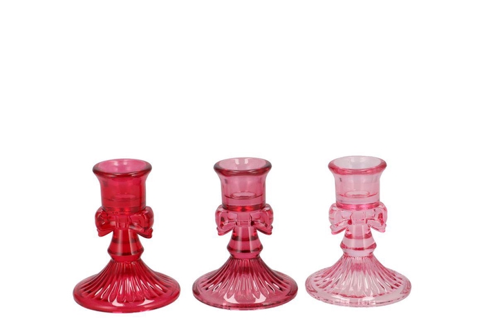 <h4>Bowy Jolly Pink Mix Candle H Bow Stand Ass 11x18cm</h4>